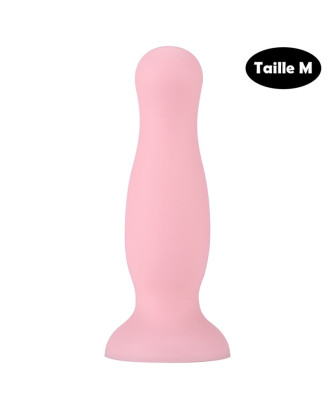 Plug anal ventouse rose pastel taille M 